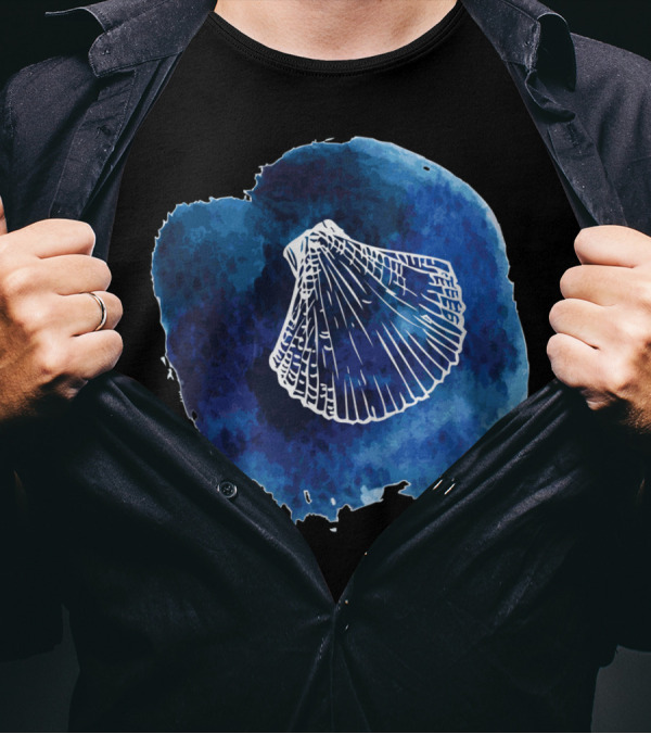 Seashell Watercolor Waves Summer T-Shirt