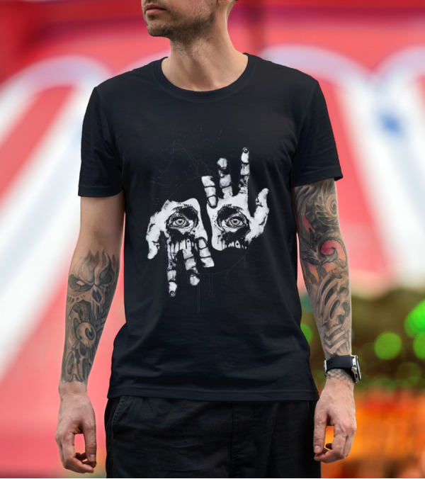 Premium T-Shirt: Judgement Skeleton Hand Eyes Dark Circle T-Shirt Judgement Skeleton Hand Eyes Dark Circle T-Shirt