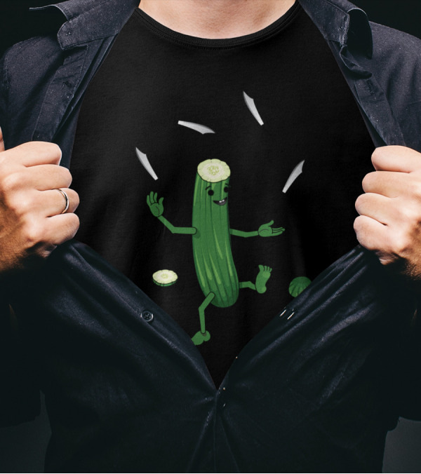 Juggling Cucumber Slices And Knives T-Shirt