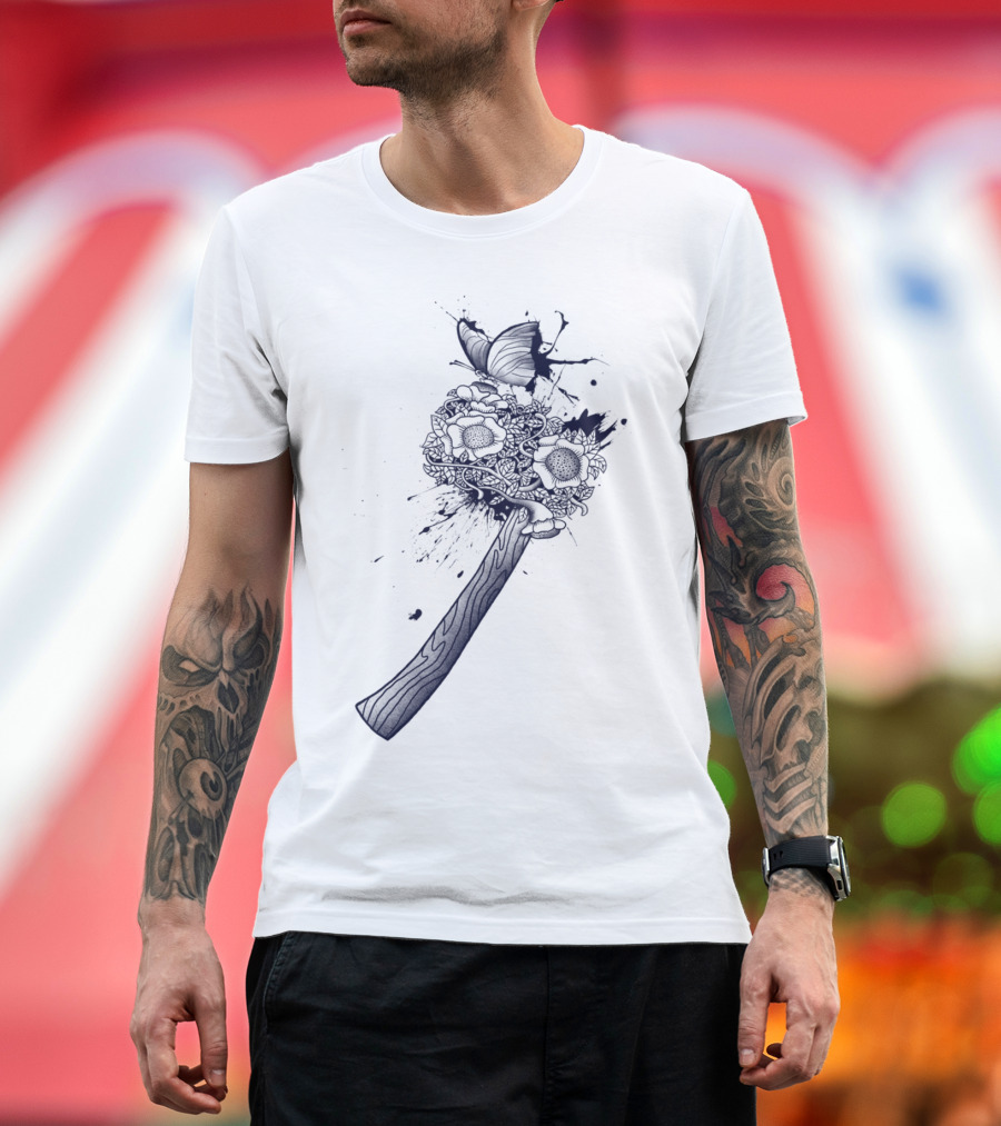 Axl And Roses Butterfly Axe T-Shirt