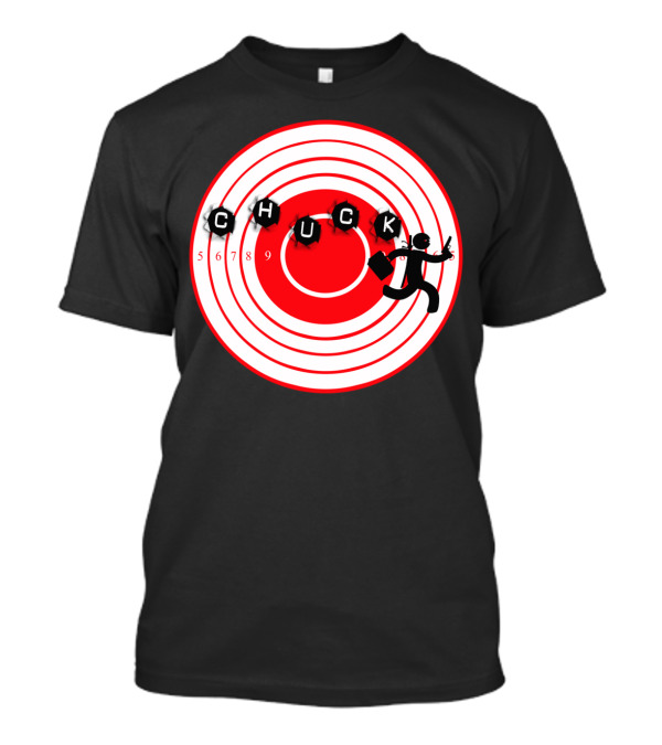 Chuck Ninja Man Target Board Bullseye Figure With Stars And Numbers T-Shirt