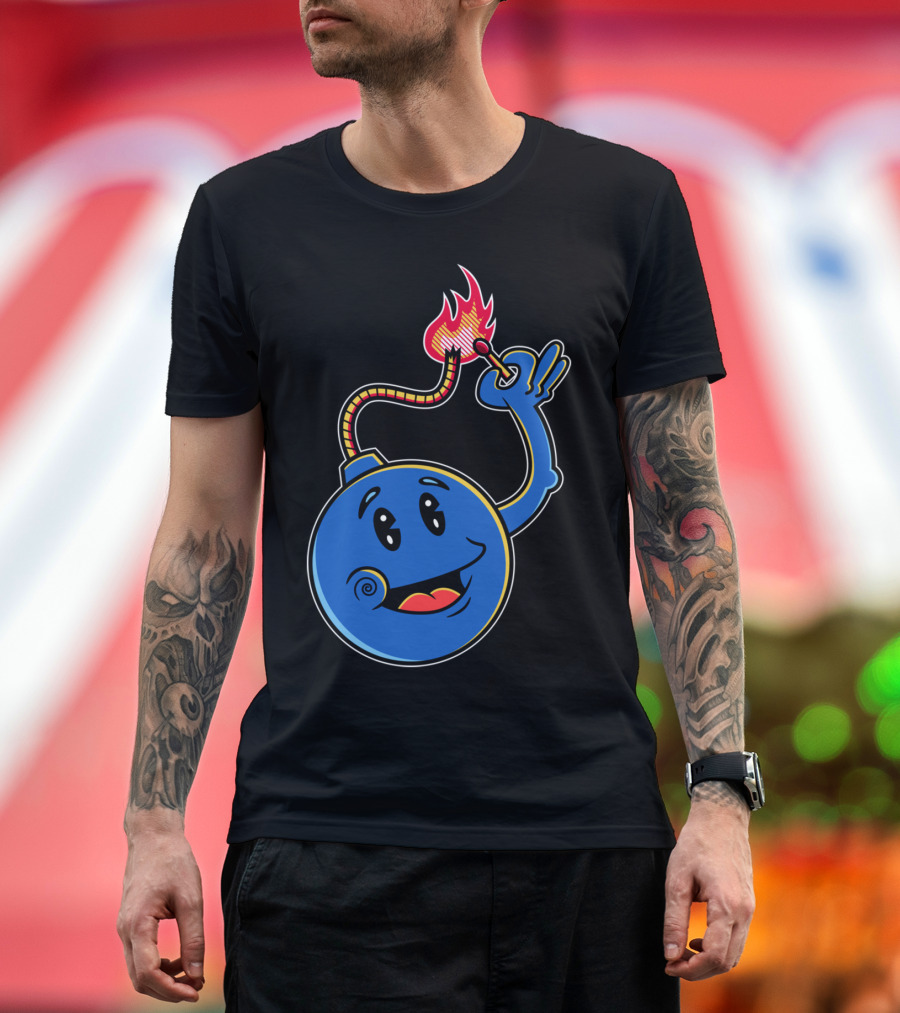 Get Lit Or Die Tryin Happy Blue Bomb Lighting Fire Match Flame T-Shirt