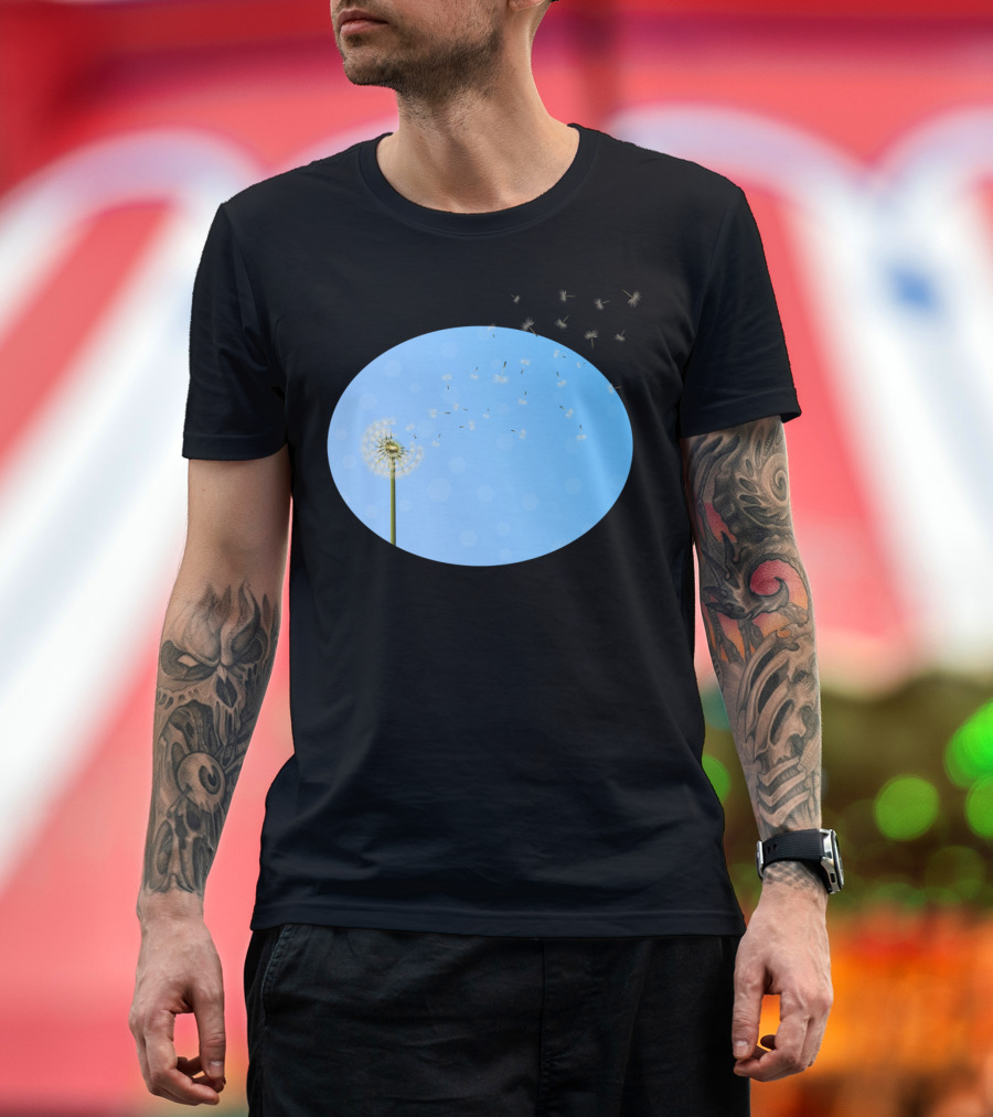 Seed Escape Dandelion Sky Sphere T-Shirt
