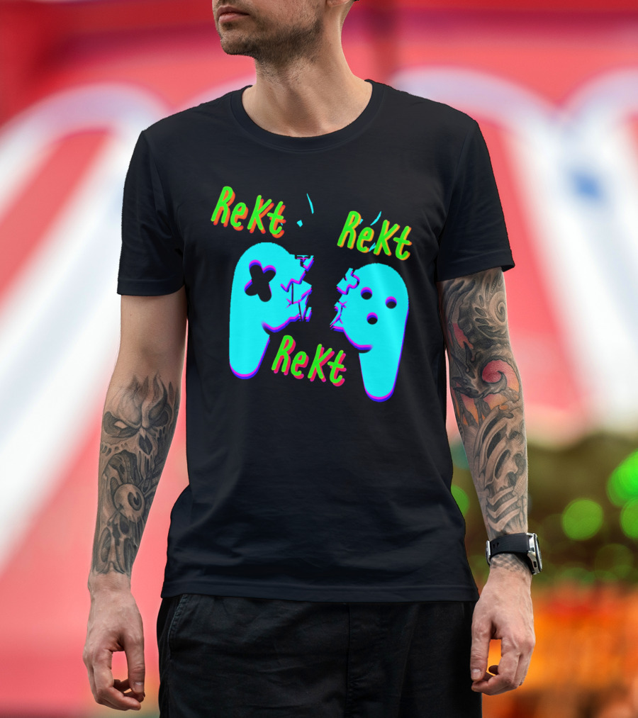 Rekt Rekt Rekt Broken Controller Gaming 패션 T-Shirt