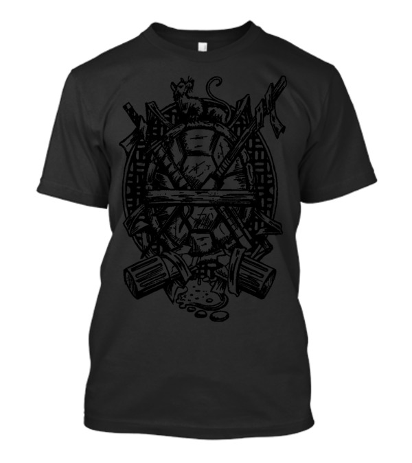 Turtle Family Crest Sketch Variant Mouse Top Weapon Shield Elements T-Shirt
