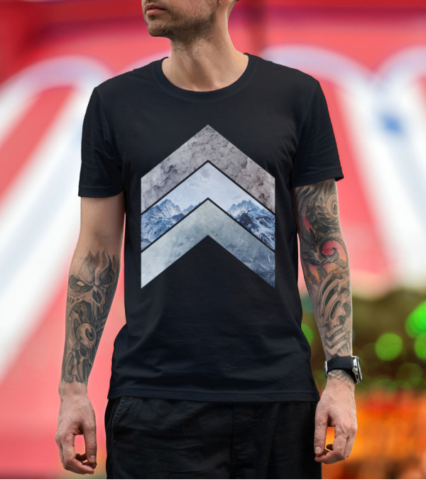 Premium T-Shirt: Getaway T Mountain Adventure Chevron Layers T-Shirt Getaway T Mountain Adventure Chevron Layers T-Shirt
