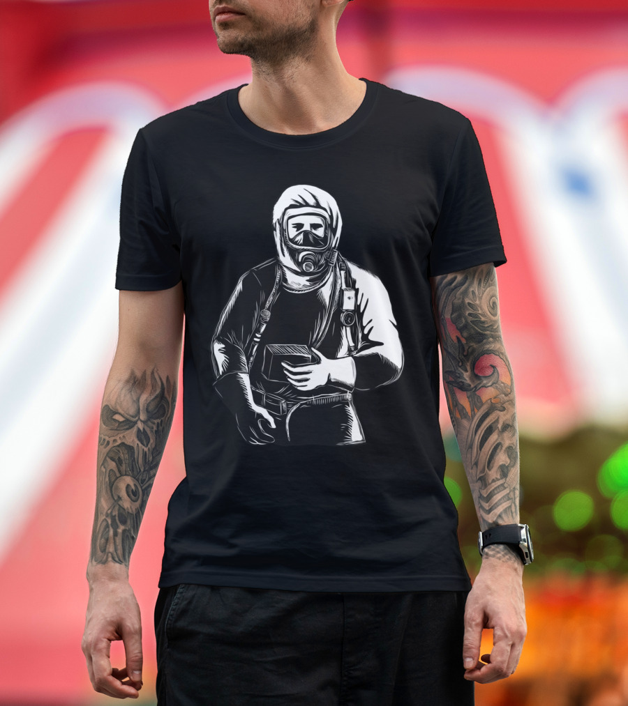 EMT Wearing Hazmat Suit Scratchboard T-Shirt
