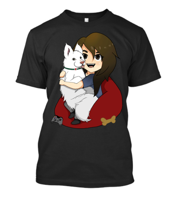Ghost Cuddles Case By With Girl And Dog On Bean Bag With Video Game Controller T-Shirt