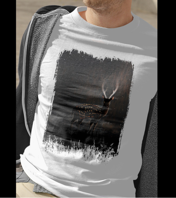 Ghost Of A Deer Starry Night Stag T-Shirt