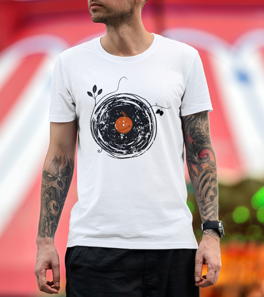Enchanting Vinyl Records Retro Music Vintage Flower T-Shirt