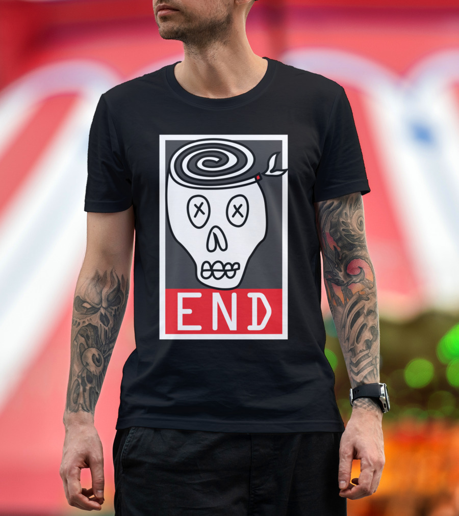 END Skull Spiral Minimalist T-Shirt