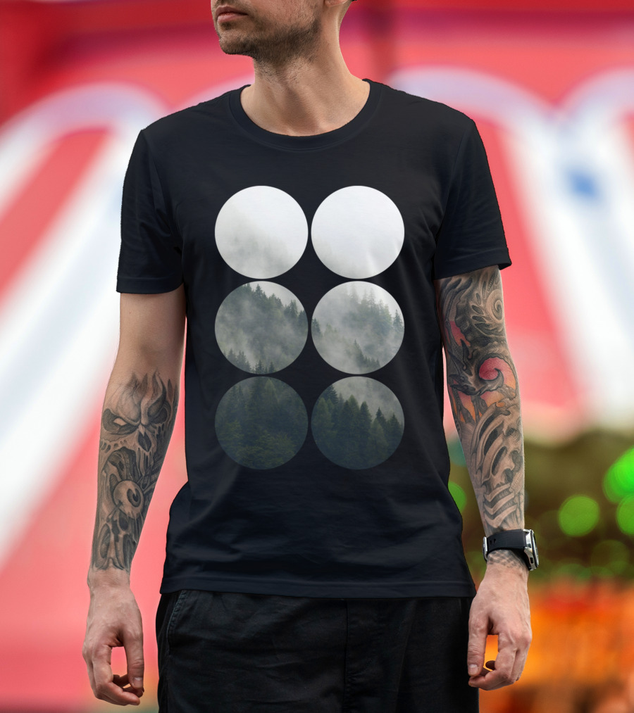 Forest Mountainside Misty Circles T-Shirt