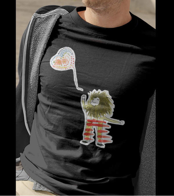 Set Them Free Dotted Heart Balloon And Lion Figure T-Shirt