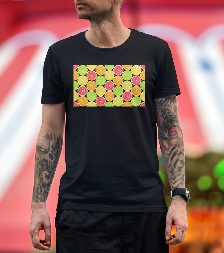 Citrus Slices Pattern with Grapefruit Orange Lime Lemon T-Shirt