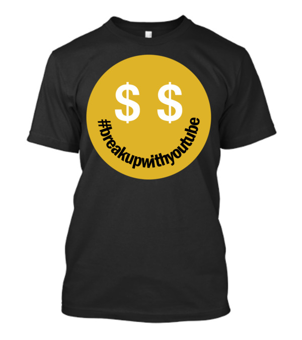 Breakupwithyoutube Dollar Sign Smiley T-Shirt