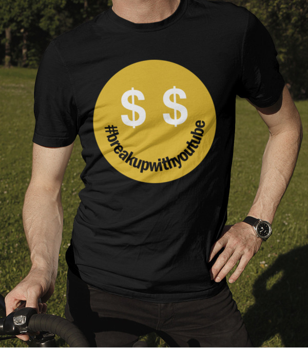 Breakupwithyoutube Dollar Sign Smiley T-Shirt