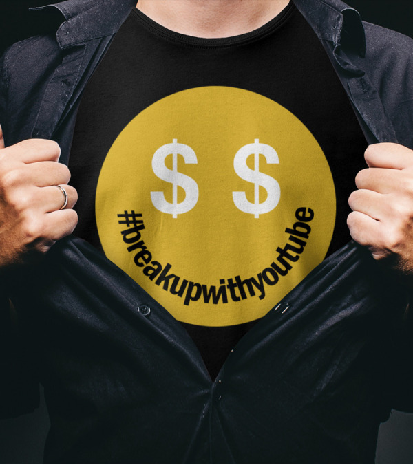 Breakupwithyoutube Dollar Sign Smiley T-Shirt