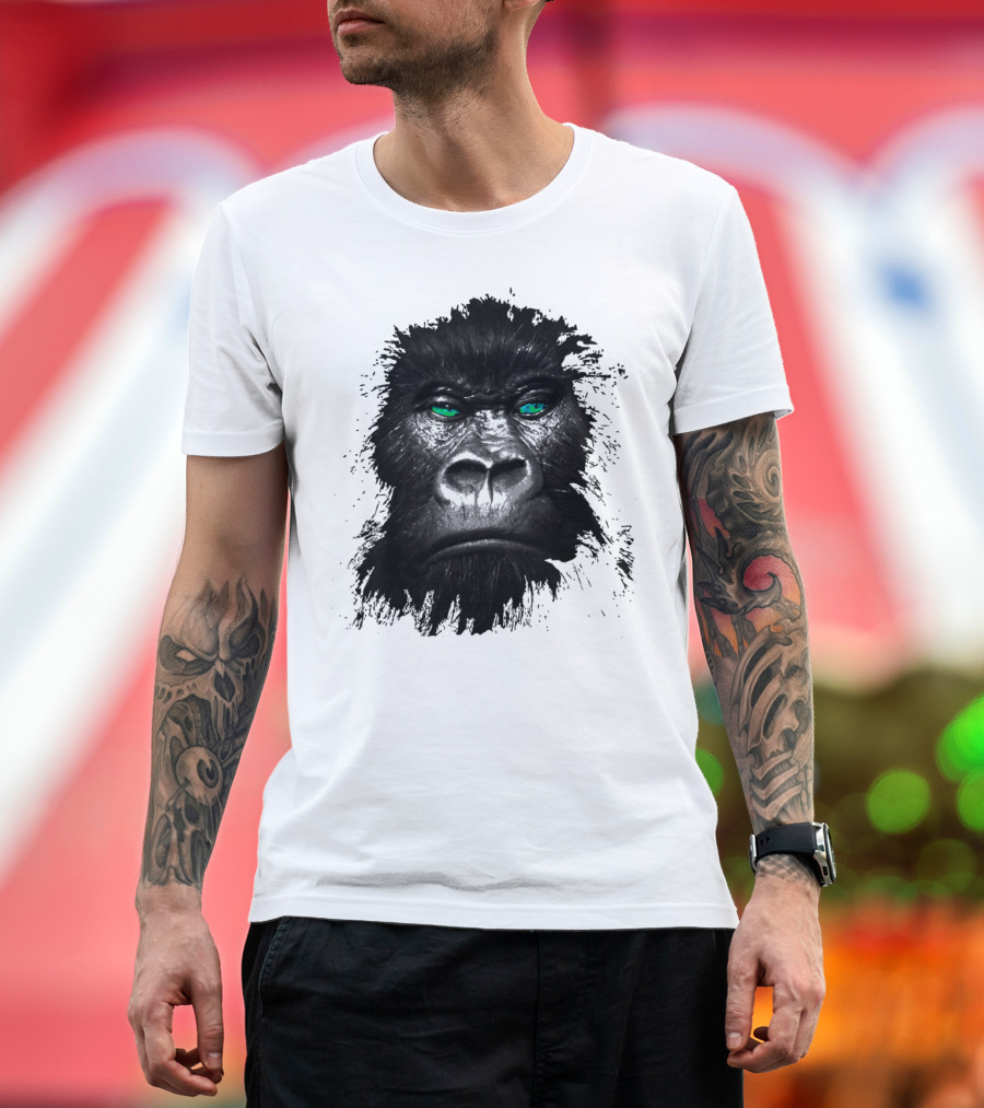King Ape Fierce Blue-Eyed Gorilla Face T-Shirt