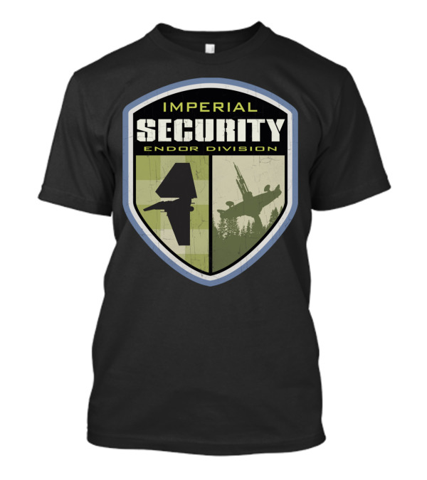 Imperial Security Endor Division Star Wars TIE Fighter And AT-ST Silhouette Badge T-Shirt