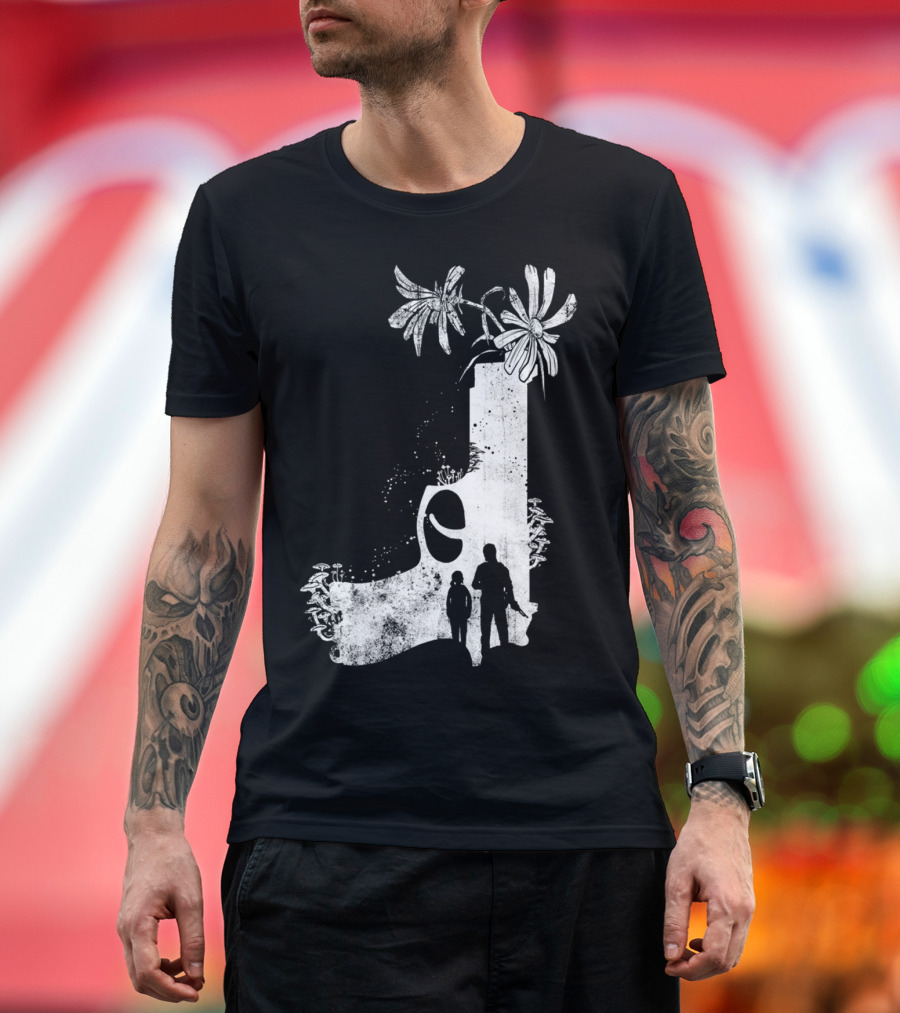 Endure And Survive Silhouette Journey with Flowers and Ruins T-Shirt