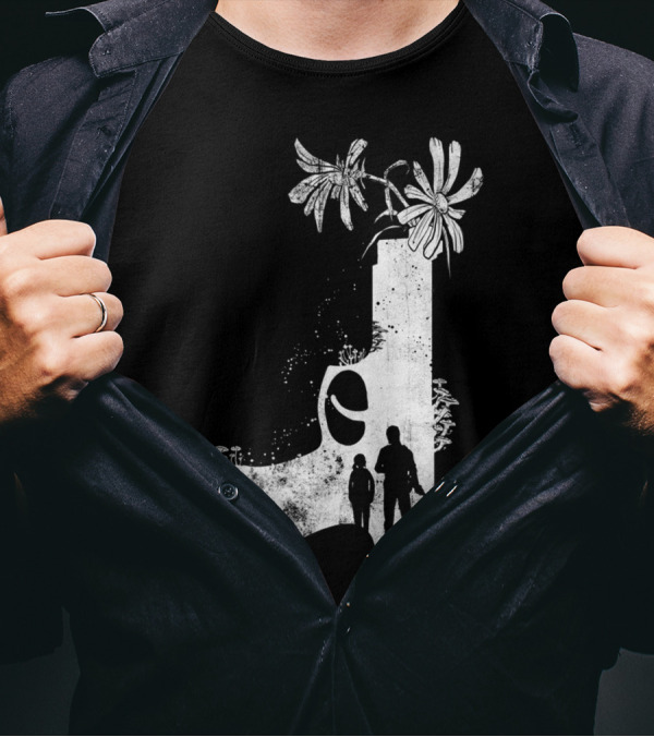 Endure And Survive Silhouette Journey With Flowers And Ruins T-Shirt