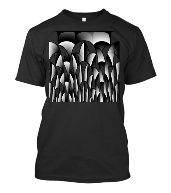 Sharp Edges Monochrome Abstract Art Deco T-Shirt