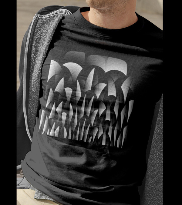 Sharp Edges Monochrome Abstract Art Deco T-Shirt