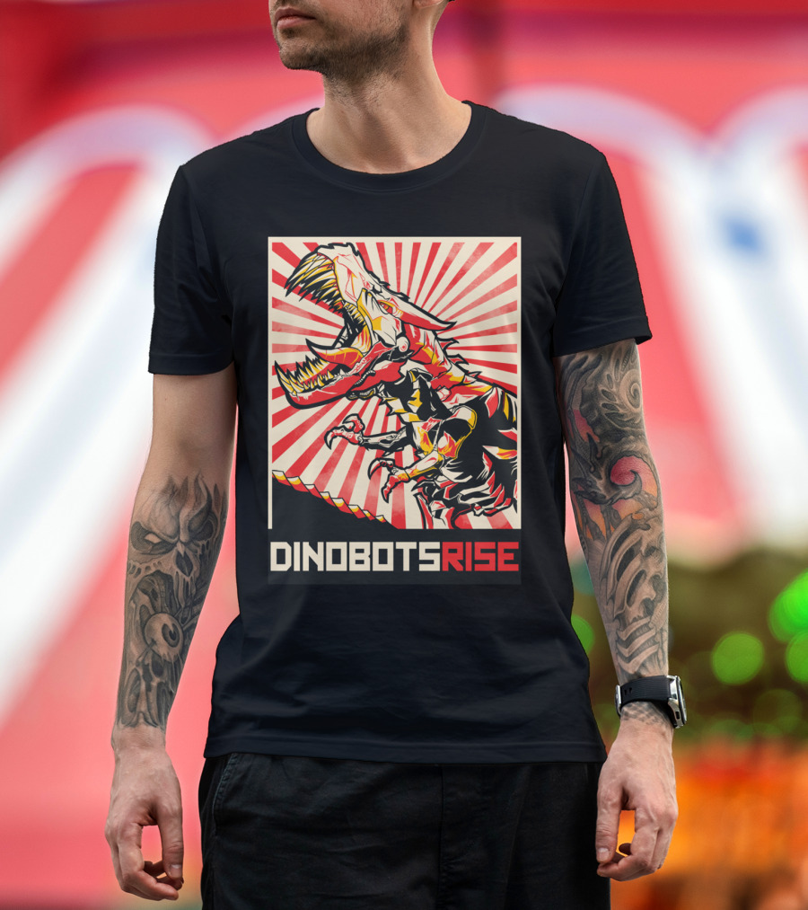 DINOBOTS RISE Retro Dinosaur Robot Revolution T-Shirt