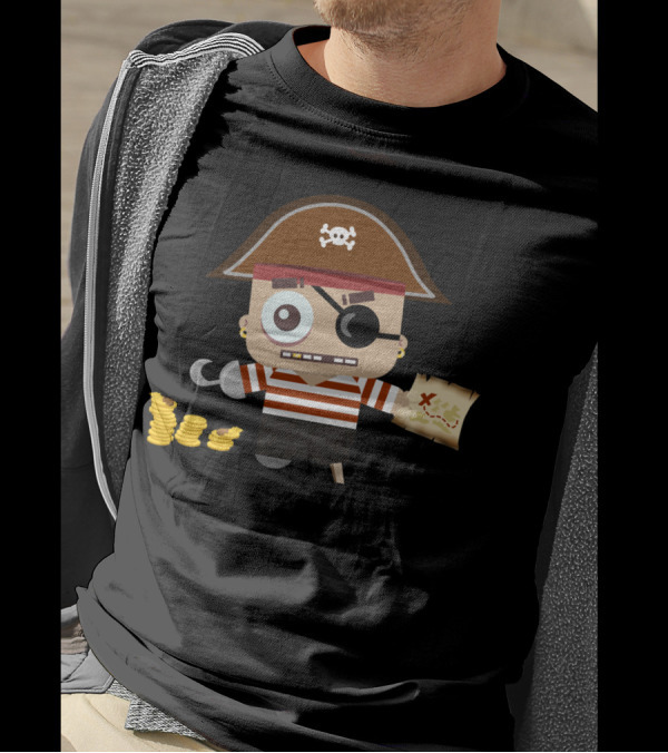 Aarr A Pirate With Treasure Map And Coins T-Shirt