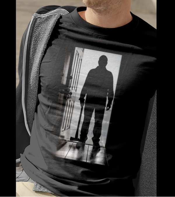 Bad Man With Axe Dark Figure By Doorway T-Shirt