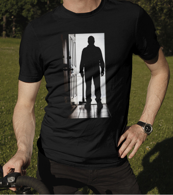 Bad Man With Axe Dark Figure By Doorway T-Shirt
