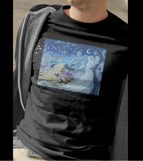 Giselle And Wilis Moonlit Dance Under The Blossoming Tree T-Shirt