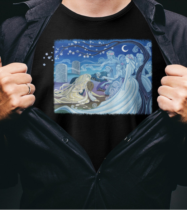 Giselle And Wilis Moonlit Dance Under The Blossoming Tree T-Shirt