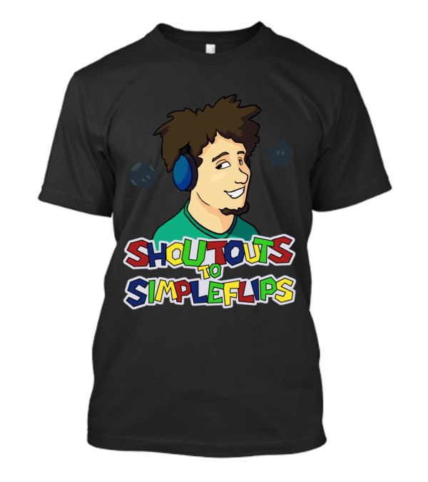Shoutouts To SimpleFlips Fan Art With Headphones And Stars T-Shirt