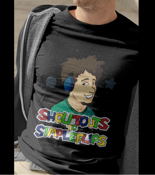 Shoutouts To SimpleFlips Fan Art With Headphones And Stars T-Shirt