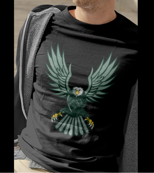 Bald Eagle Swooping Wing Spread Isolated R Iconic Green And Yellow T-Shirt