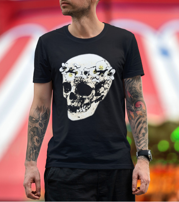 Premium T-Shirt: Lady Skull 2 Floral Crown T-Shirt Lady Skull 2 Floral Crown T-Shirt