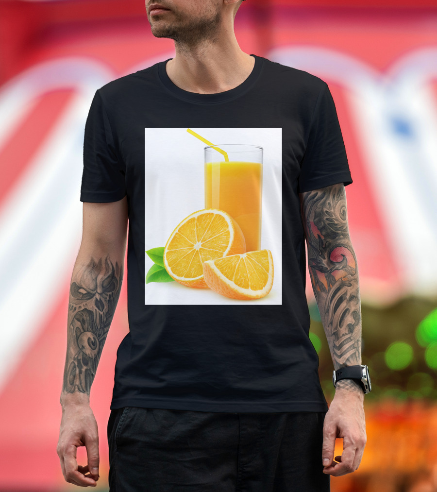Glass Of Orange Juice With Sliced Orange Segments T-Shirt