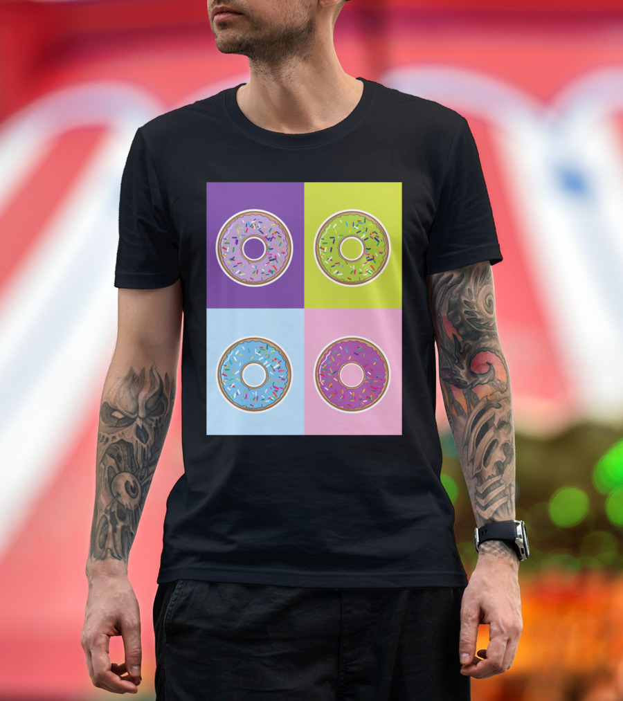 Glazed Donuts Colorful Sprinkles 4 Days Quadrant T-Shirt