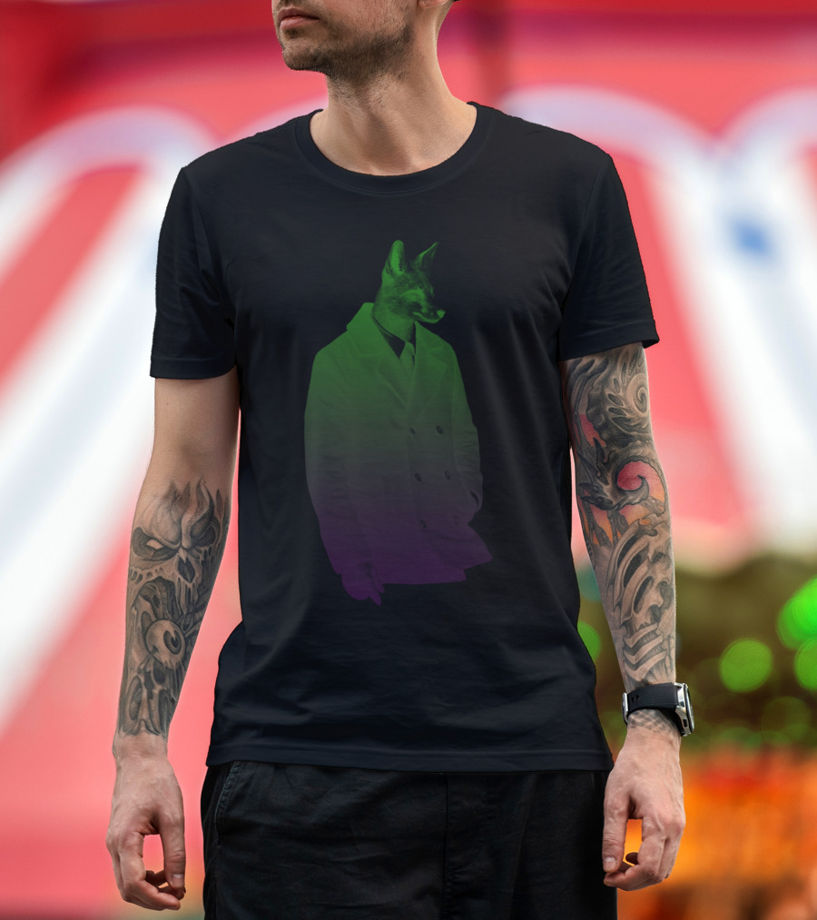 Silent And Deadly Fox In Suit Dark T-Shirt