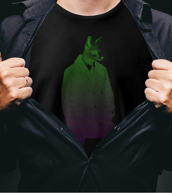 Silent And Deadly Fox In Suit Dark T-Shirt