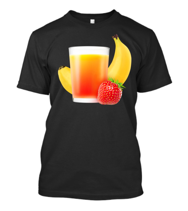 Banana And Strawberry Smoothie Drink With Fresh Fruits T-Shirt
