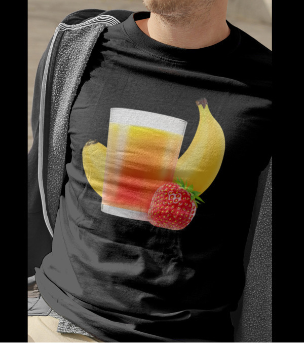 Banana And Strawberry Smoothie Drink With Fresh Fruits T-Shirt