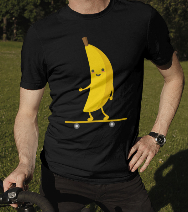 Banana Skater H Cheeky Skateboarding Fruit T-Shirt