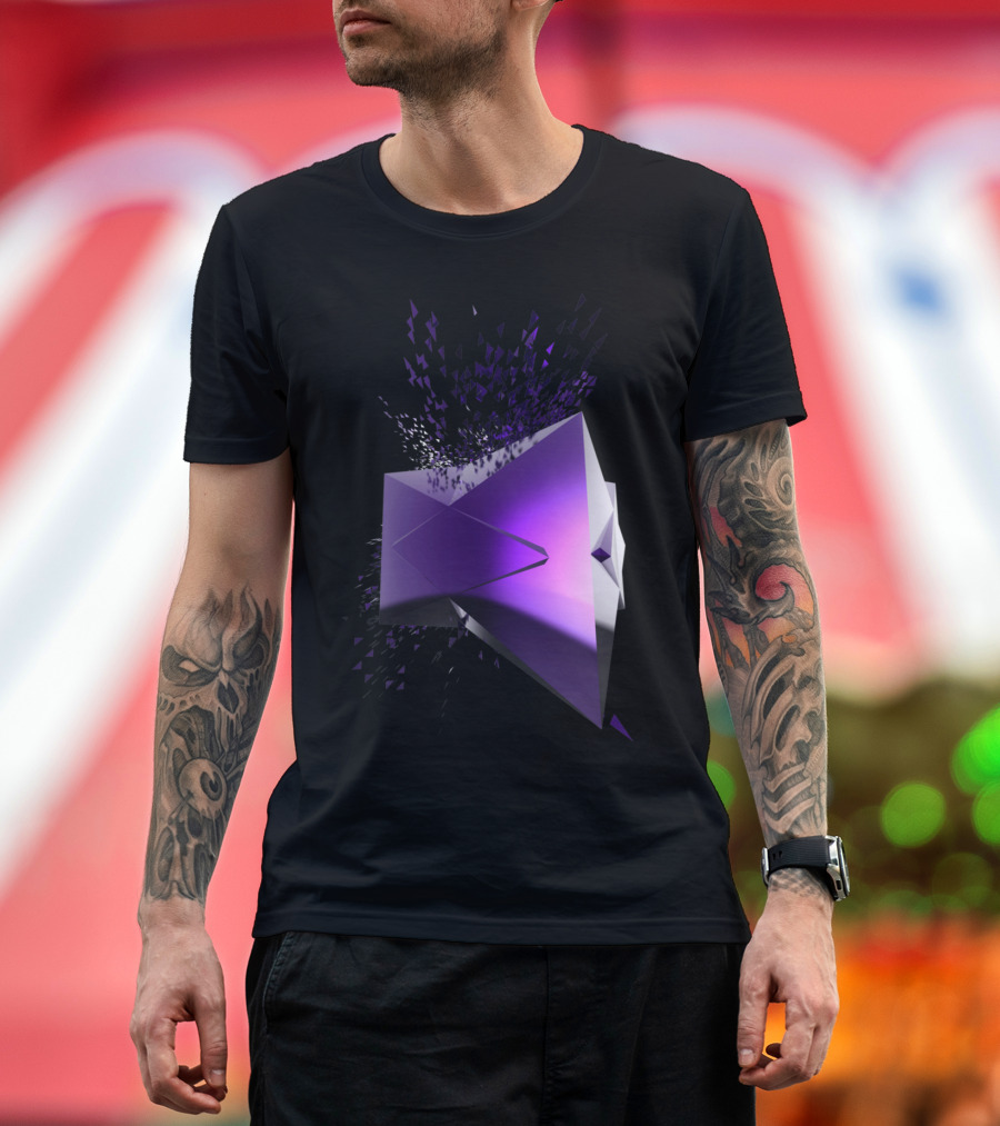 Fracture 02 T Abstract Purple Geometric Shatter T-Shirt