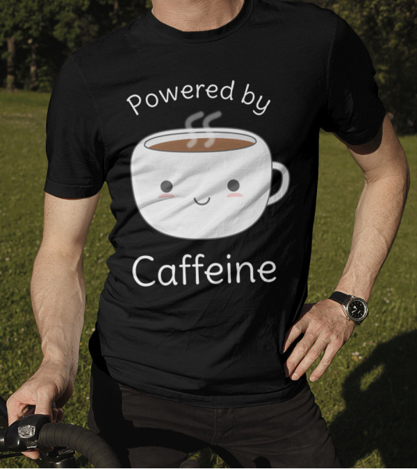 Cute Powered By Caffeine Kawaii Coffee Mug T-Shirt