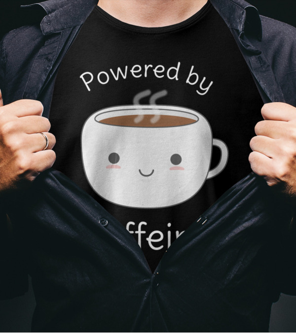 Cute Powered By Caffeine Kawaii Coffee Mug T-Shirt