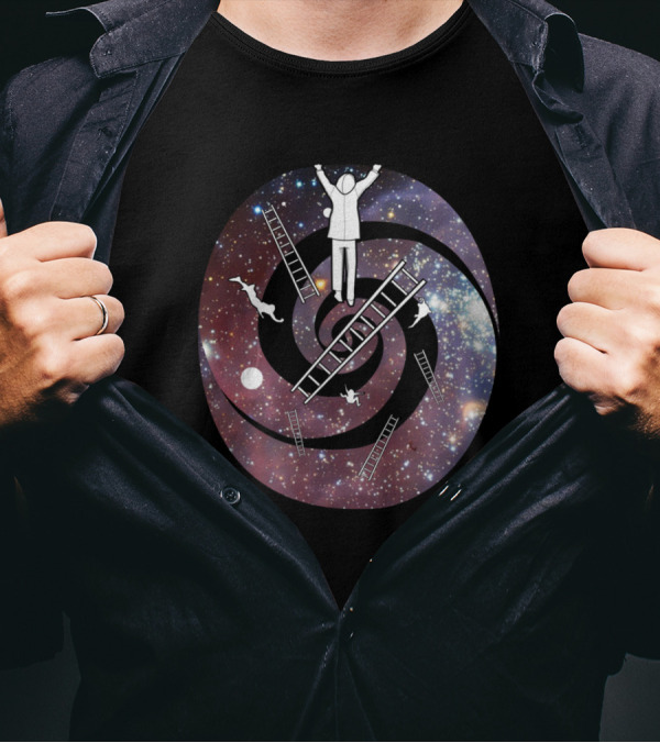 Let Loose Space Vortex Jumper Galaxy Adventure With Ladders And Dogs T-Shirt