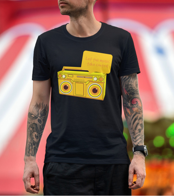 Premium T-Shirt: Let the Music Take Control Boombox T-Shirt Let the Music Take Control Boombox T-Shirt