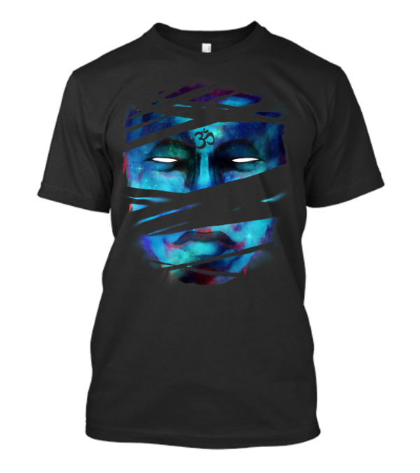 Om Buddha Universe Face With Sanskrit Elements T-Shirt